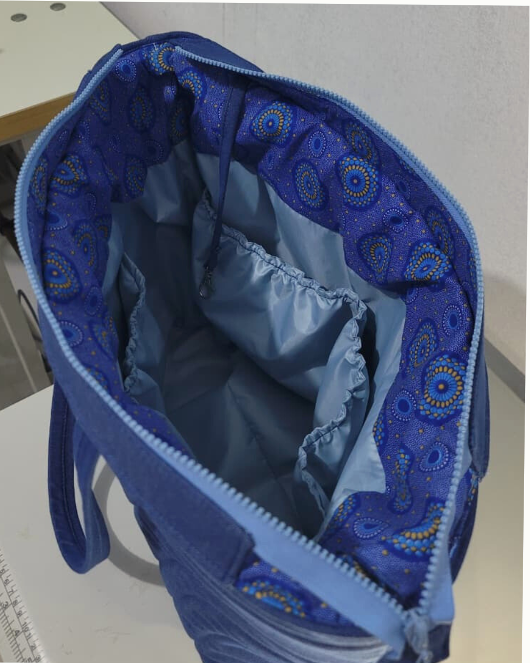 Puffy bag Denim - versão maternidade